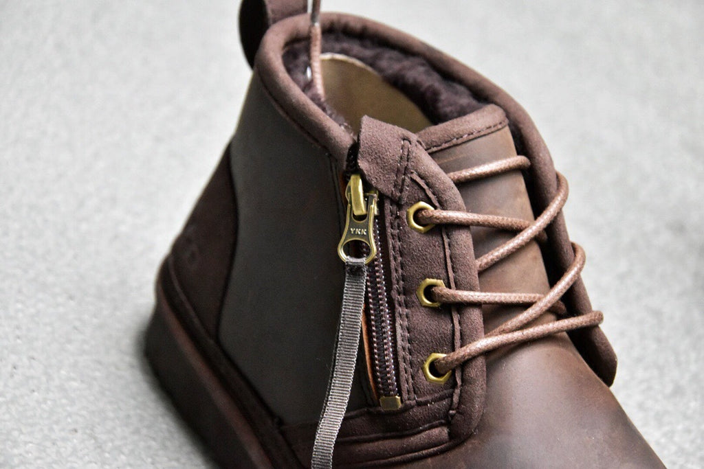Men's Crazy Horse Leather Zip-Up Shoes - Model 3883
