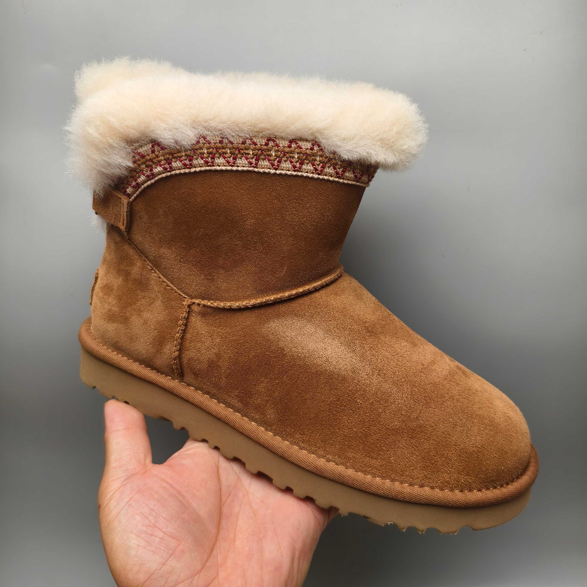 Folk-Inspired Back-Strap Shoes - Chestnut, Model 4517
