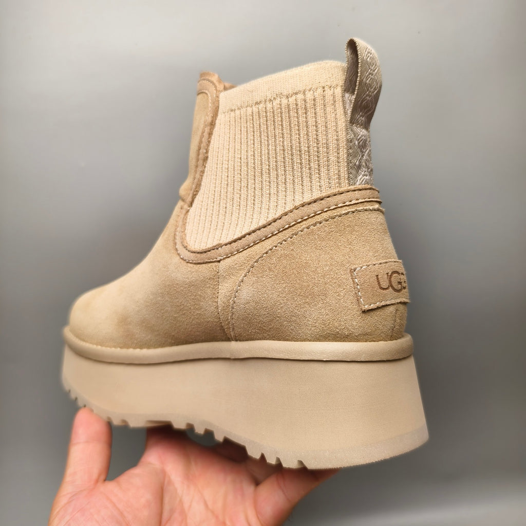 5 cm Platform Casual Shoes - Sand, Model 3258