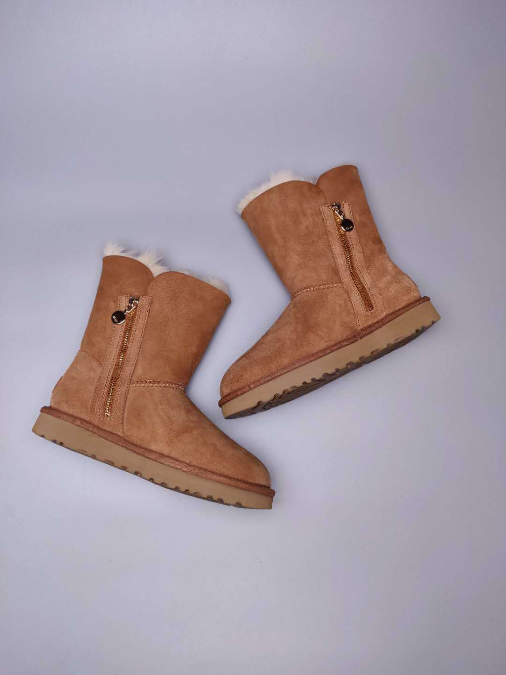 Side-Zip Mid-Calf Boots - Chestnut, Model 2480