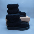 Curly Plush Large Logo Mid-Top Boots - Black, Model 5410