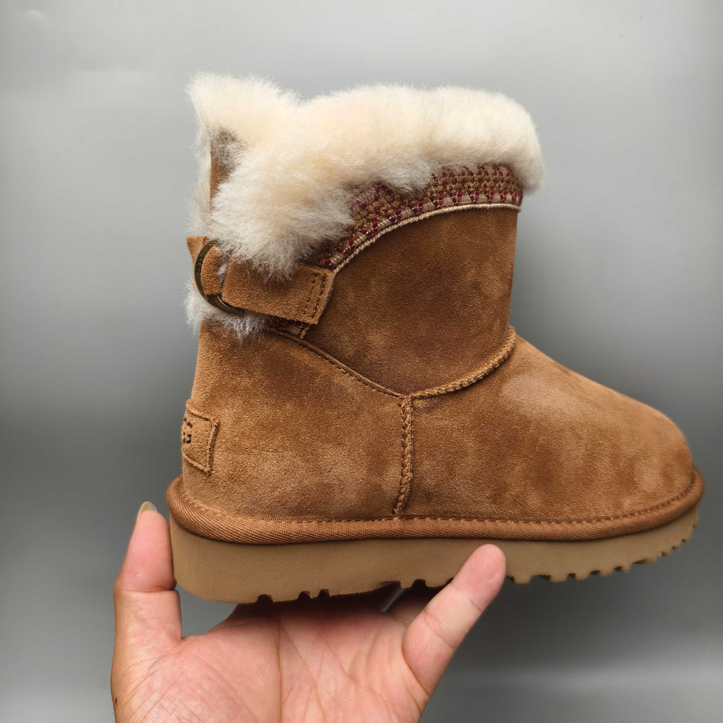 Folk-Inspired Back-Strap Shoes - Chestnut, Model 4517
