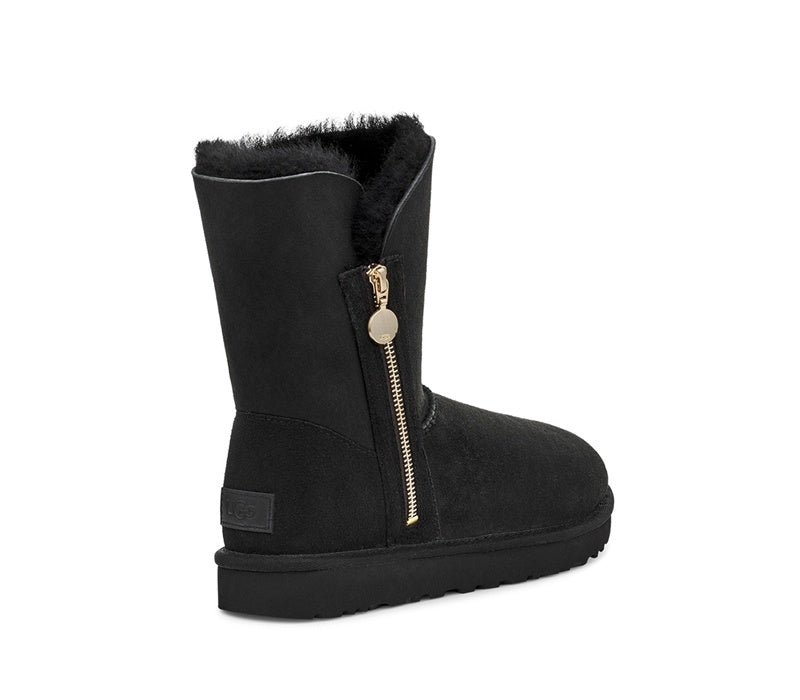 Side-Zip Mid-Calf Boots - Black, Model 2480