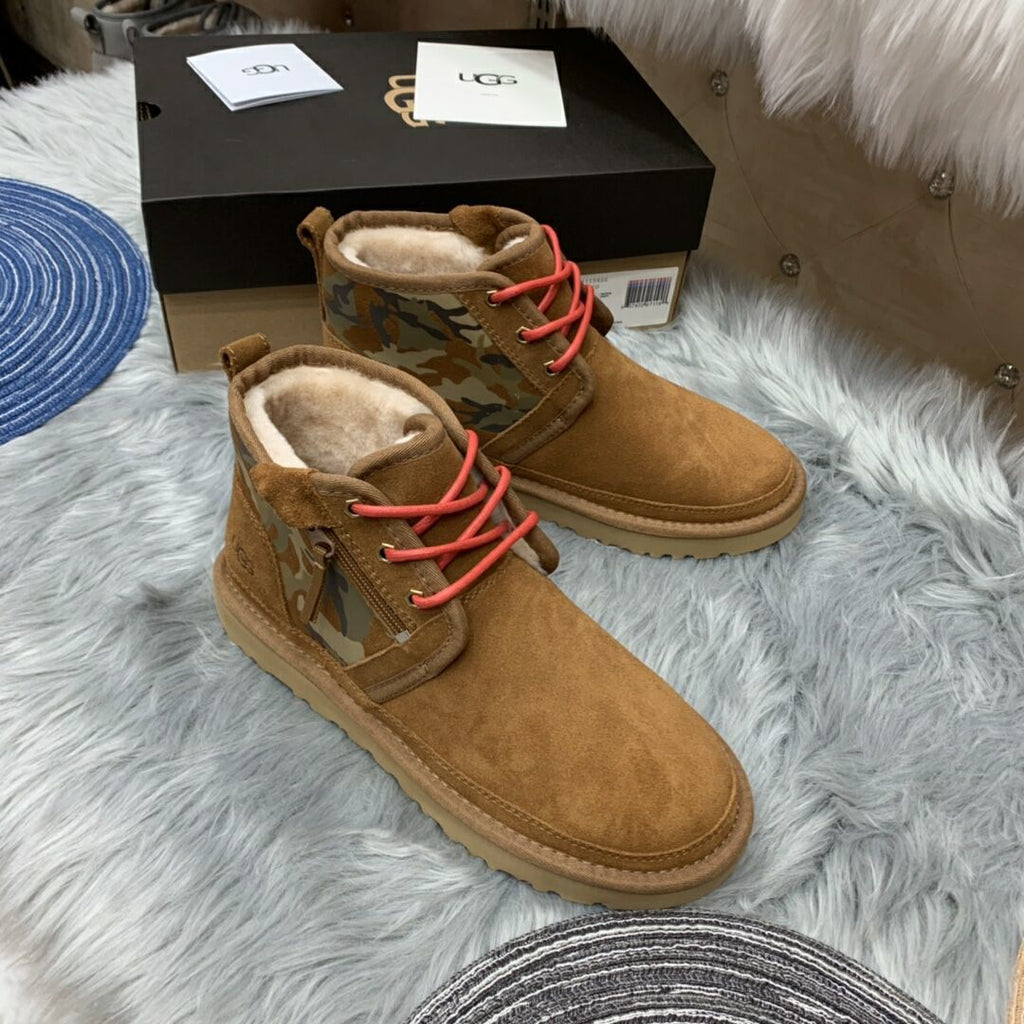 Men's Colorblock Camouflage Shoes - Chestnut, Model 4193
