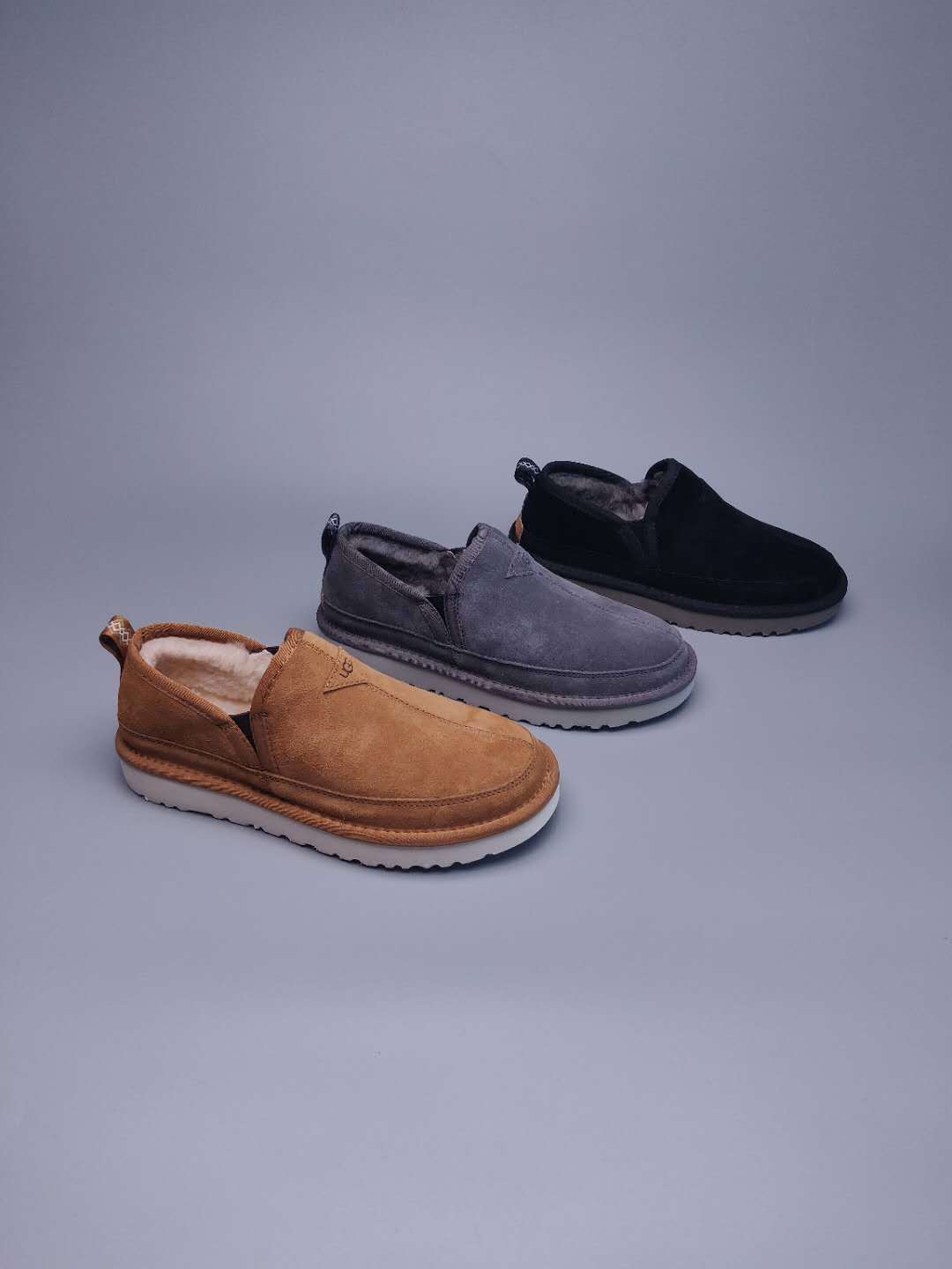 Men's Slip-On Low-Top Casual Shoes - Gray, Model 3455