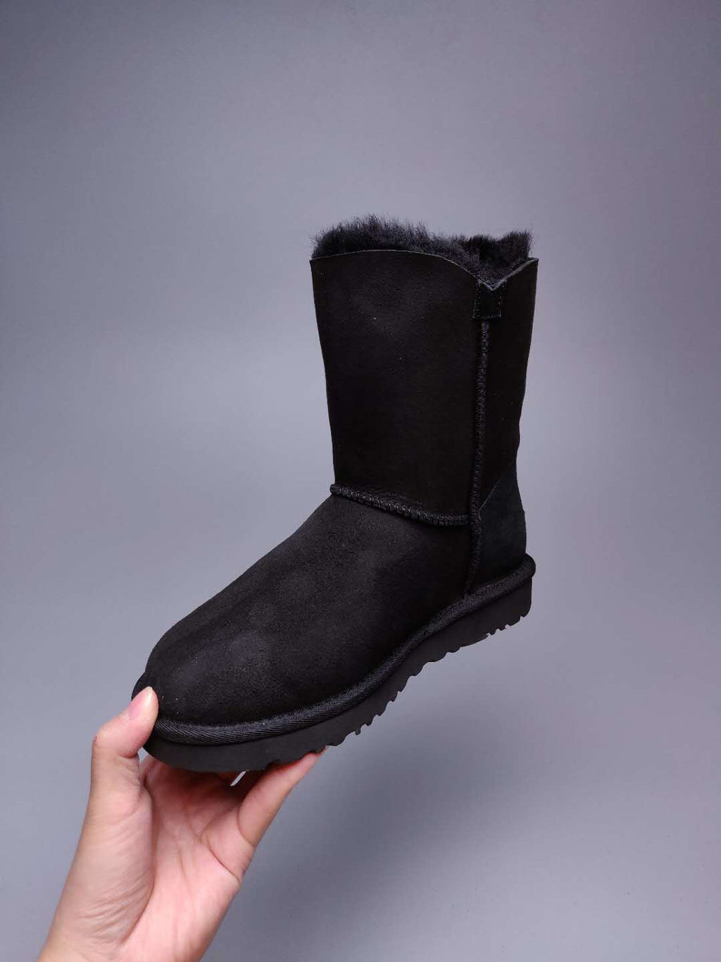 Side-Zip Mid-Calf Boots - Black, Model 2480