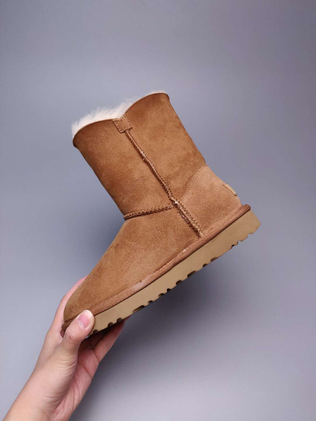 Side-Zip Mid-Calf Boots - Chestnut, Model 2480