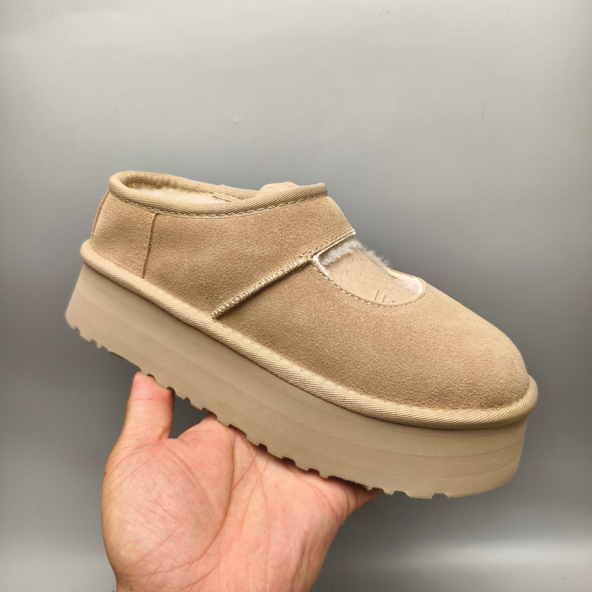 Platform Mary Jane Fashion Shoes - Sand, Model 7612