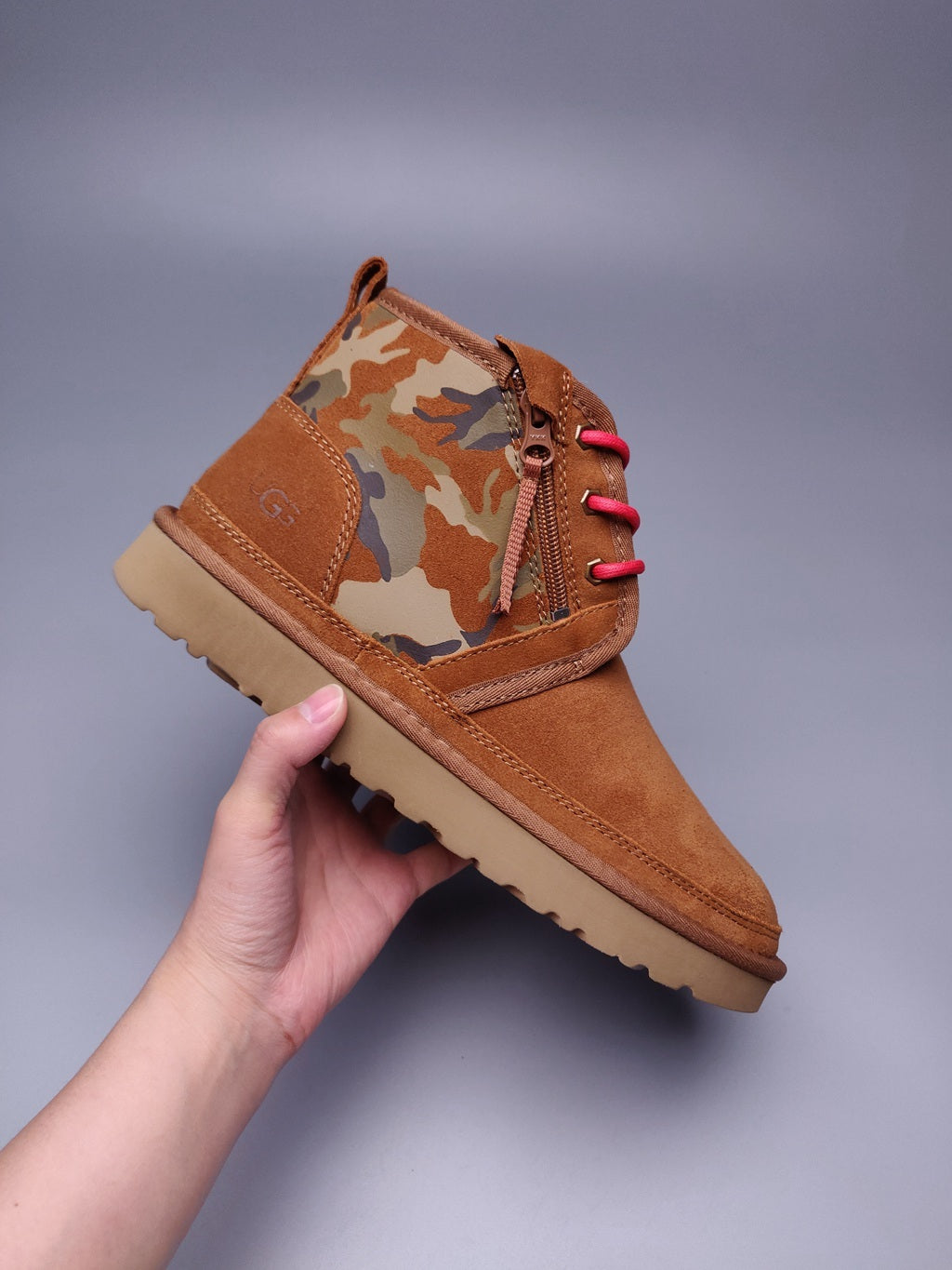 Men's Colorblock Camouflage Shoes - Chestnut, Model 4193