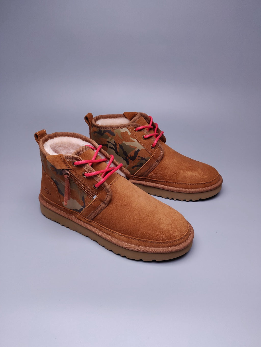 Men's Colorblock Camouflage Shoes - Chestnut, Model 4193