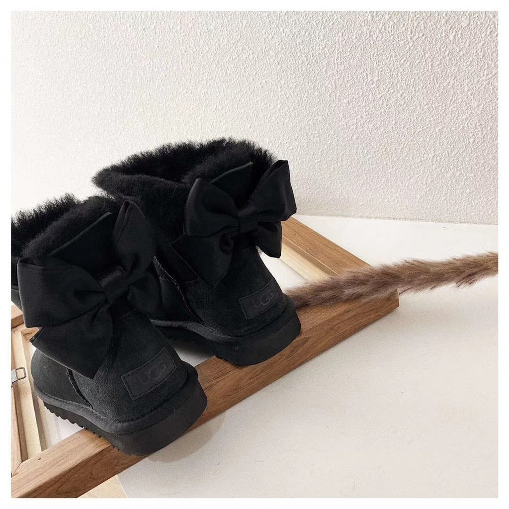 Bow-Detail Ankle Boots - Black, Model 3130