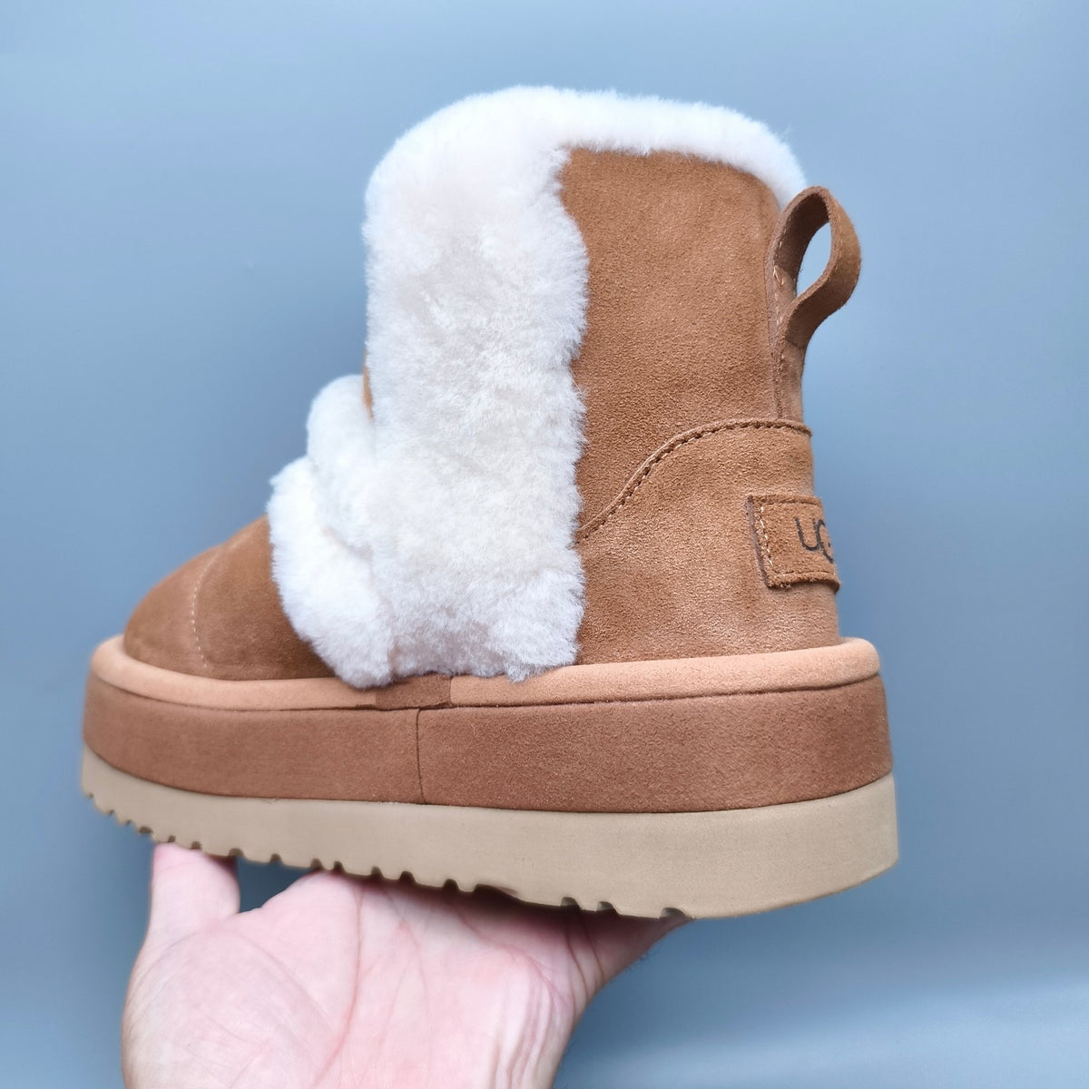 Chunky Platform Mid-Top Casual Shoes - Chestnut, Model 3316