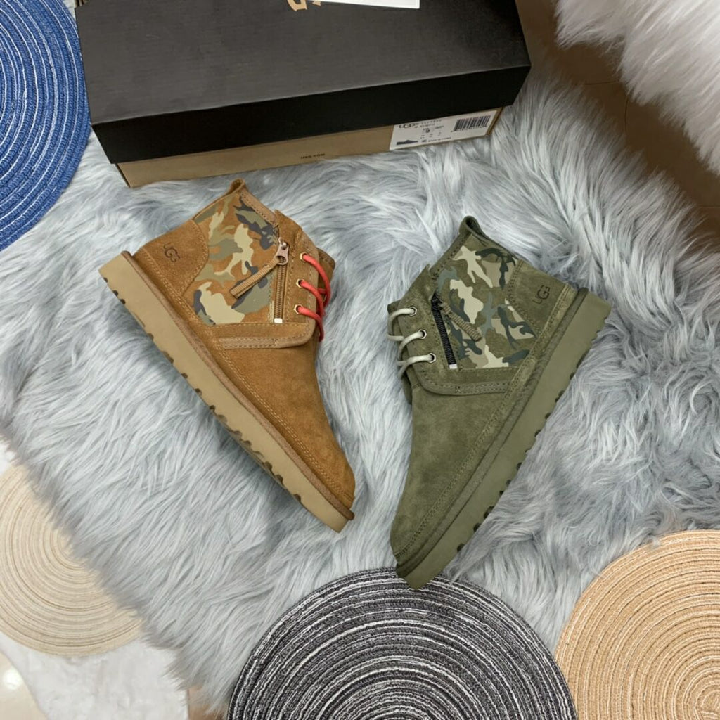 Men's Colorblock Camouflage Shoes - Chestnut, Model 4193
