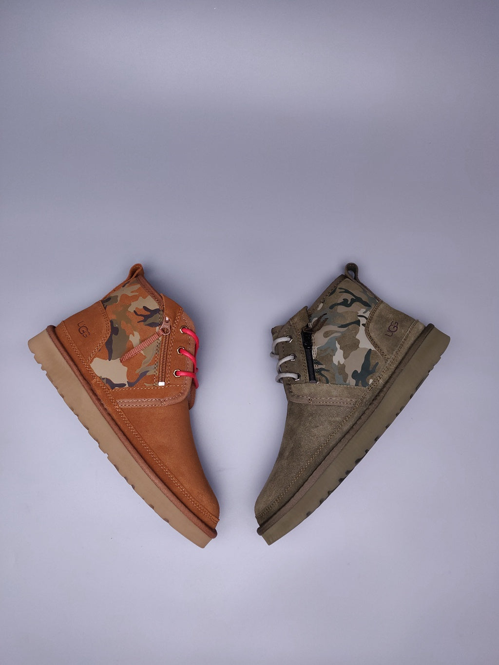 Men's Colorblock Camouflage Shoes - Army Green, Model 4193
