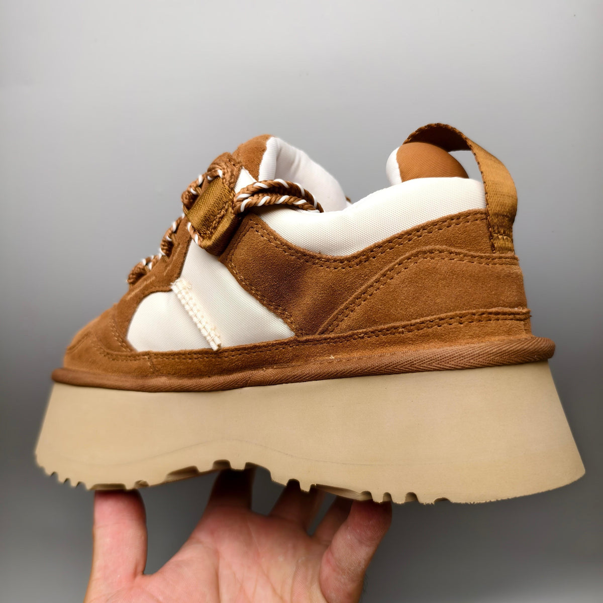 Chunky Platform Dad Sneakers - Chestnut, Lace-Up Style 1541