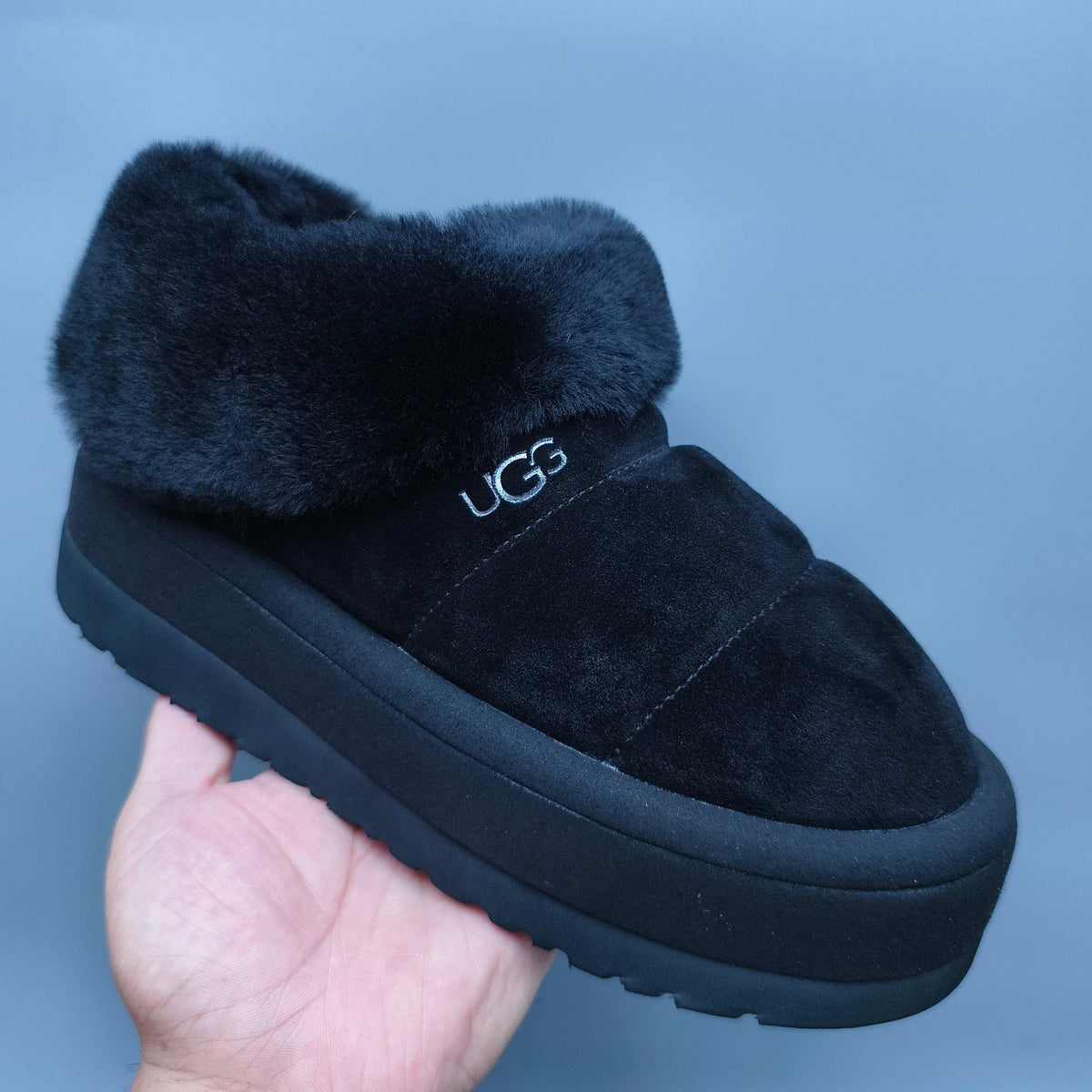 Platform Slip-On Casual Shoes - Black, Model 6390