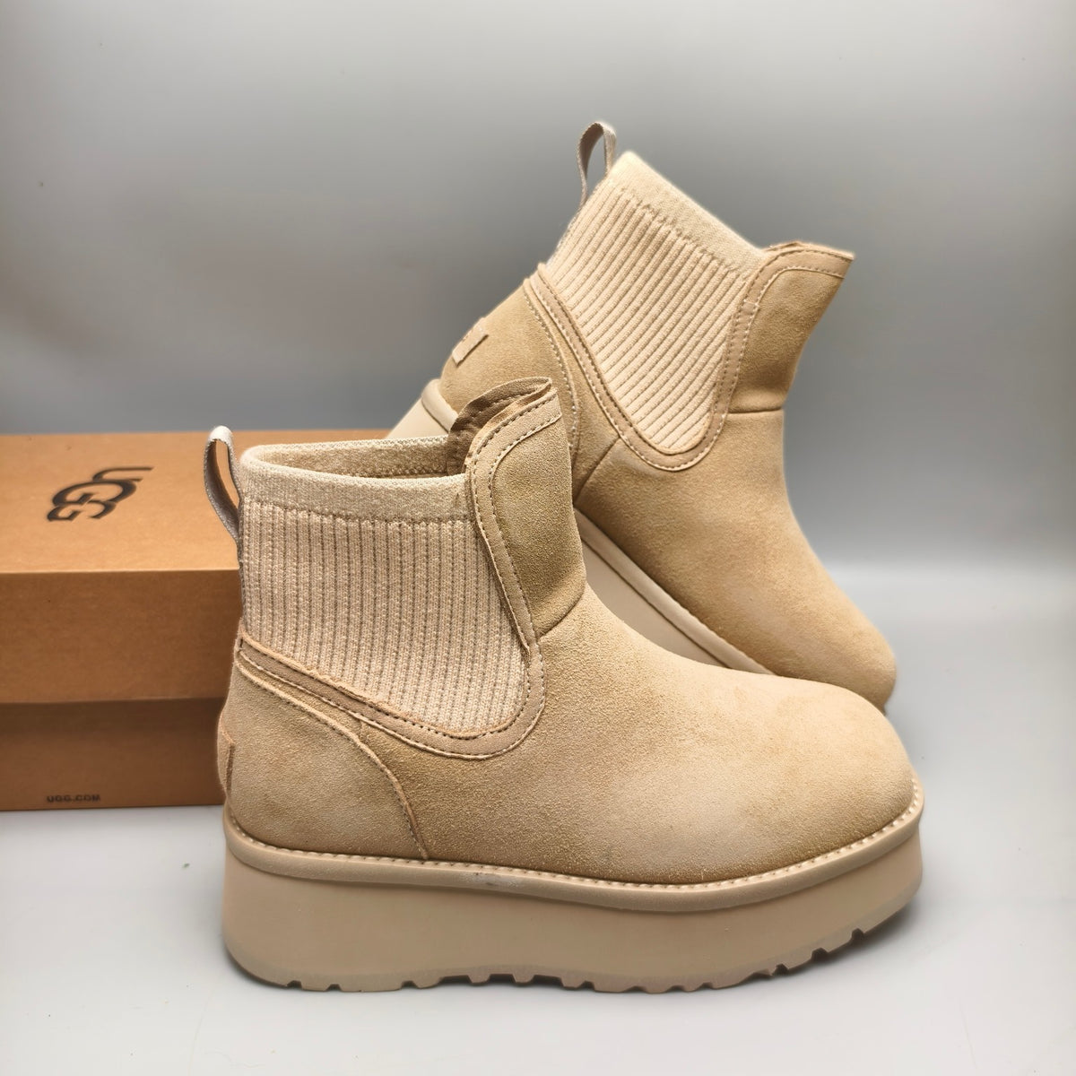 5 cm Platform Casual Shoes - Sand, Model 3258
