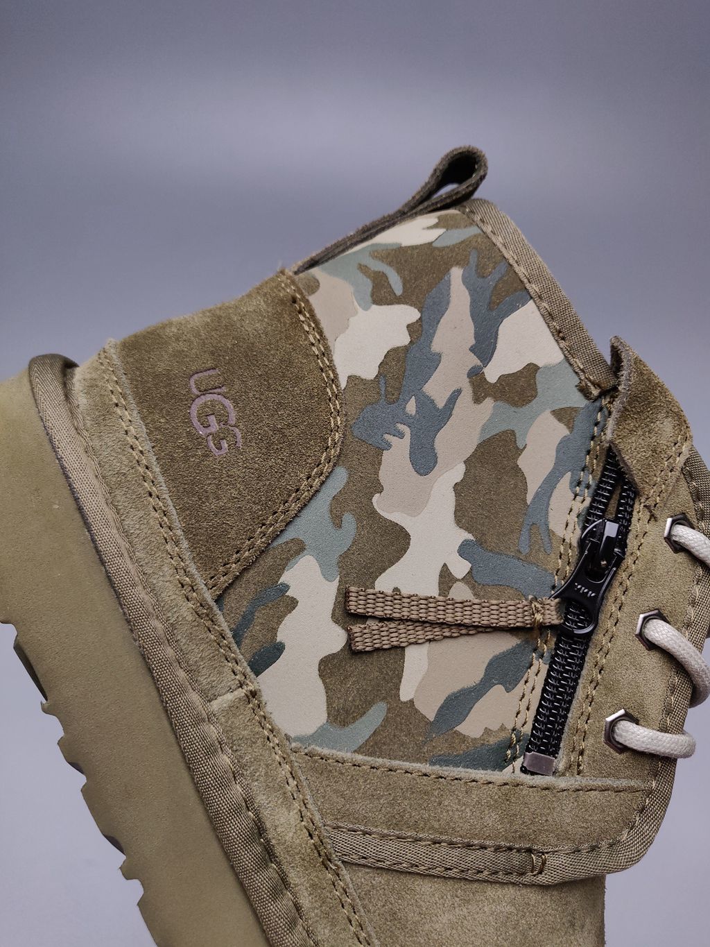 Men's Colorblock Camouflage Shoes - Army Green, Model 4193