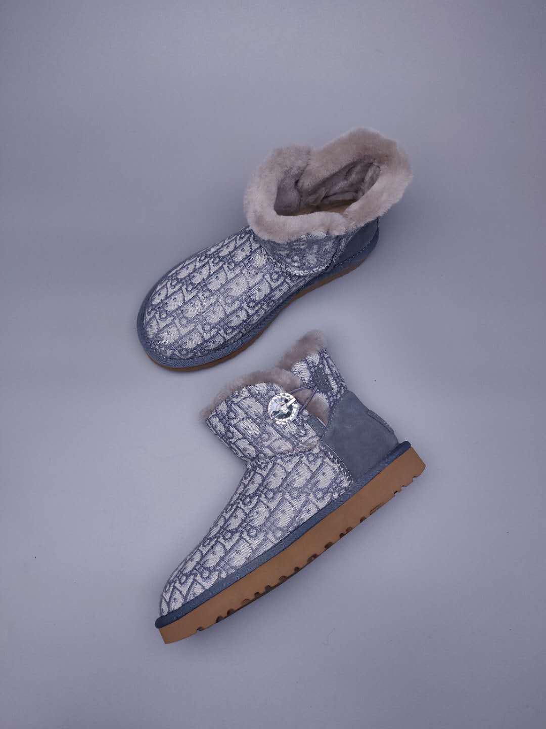 Fabric-Texture Shoes - Gray, Model 6554