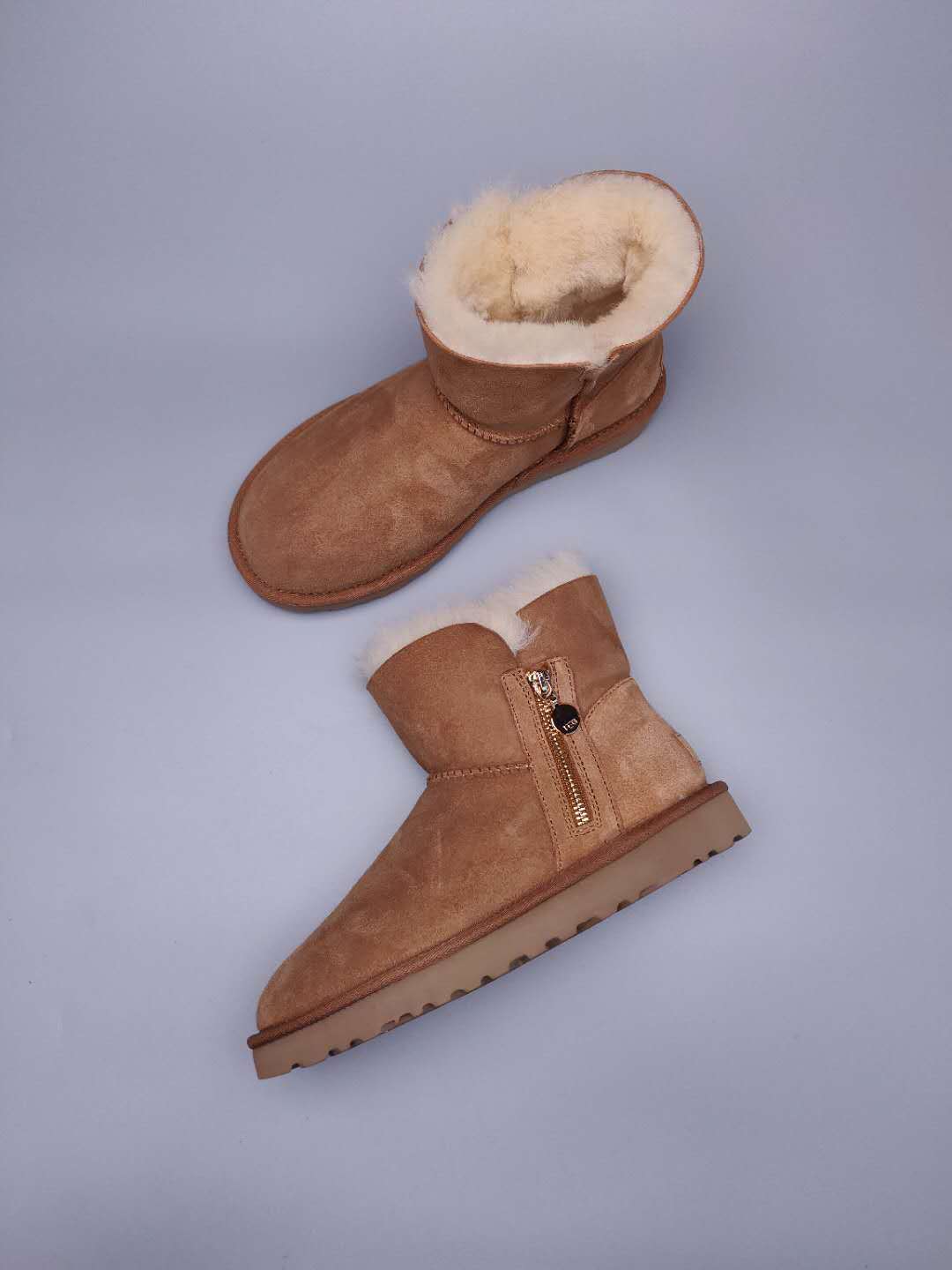 Side-Zip Ankle Boots - Chestnut, Model 2481