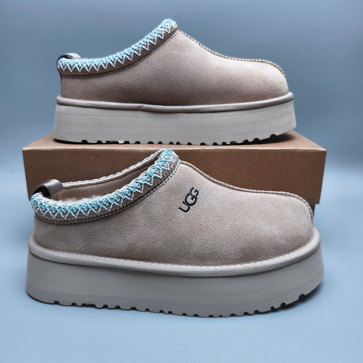 Folk-Inspired Platform Casual Shoes - Beige, Style 2553 / 2130
