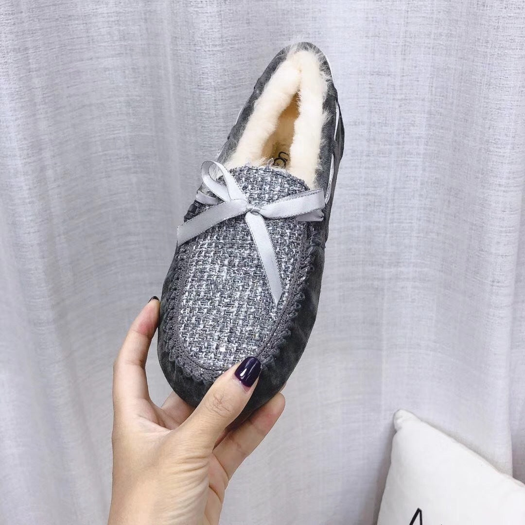 Chic Moccasin-Style Loafers - Gray, Model 5623