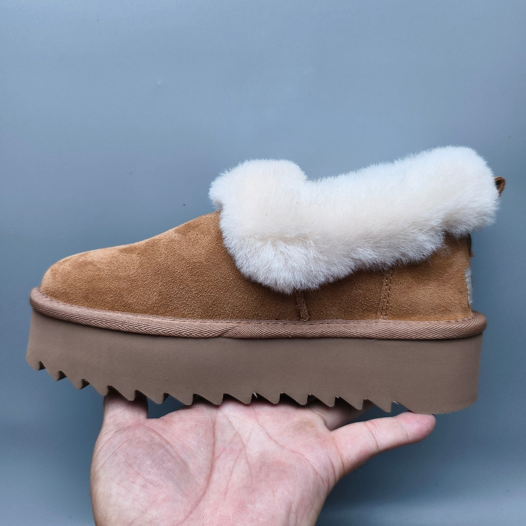 Platform Casual Shoes - Chestnut, Model 6733