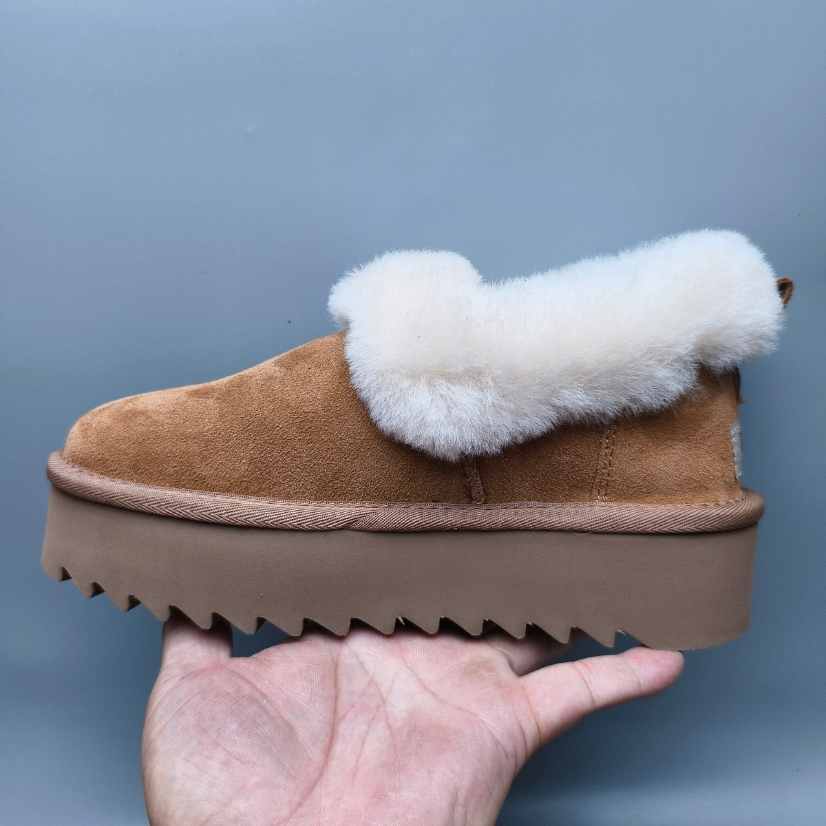 Platform Casual Shoes - Chestnut, Model 6733