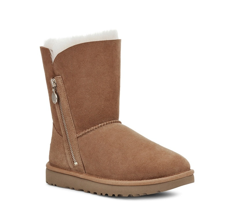 Side-Zip Mid-Calf Boots - Chestnut, Model 2480