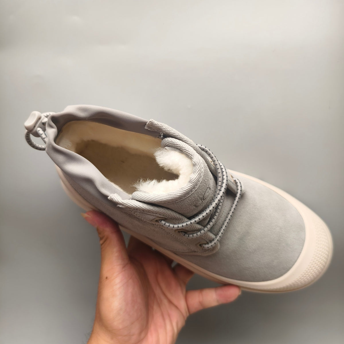High-Top Casual Shoes - Light Gray, Model 3991