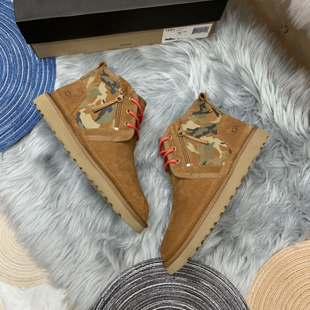 Men's Colorblock Camouflage Shoes - Chestnut, Model 4193