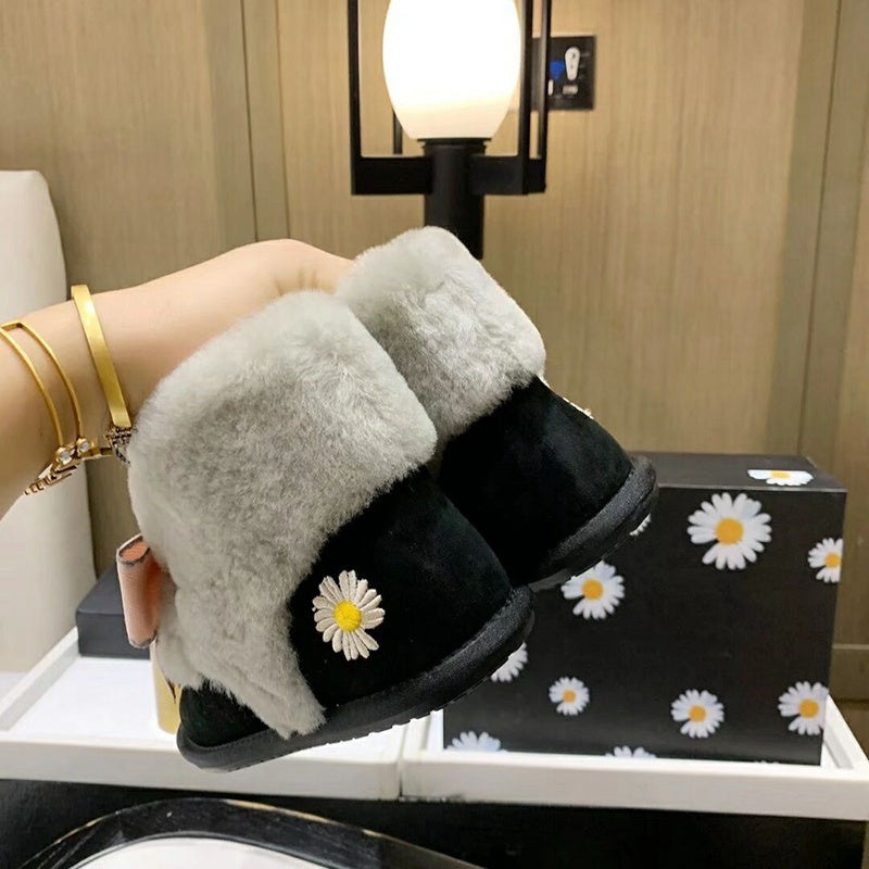 Daisy Chain and Ribbon Detail Shoes - Black, Model 7888