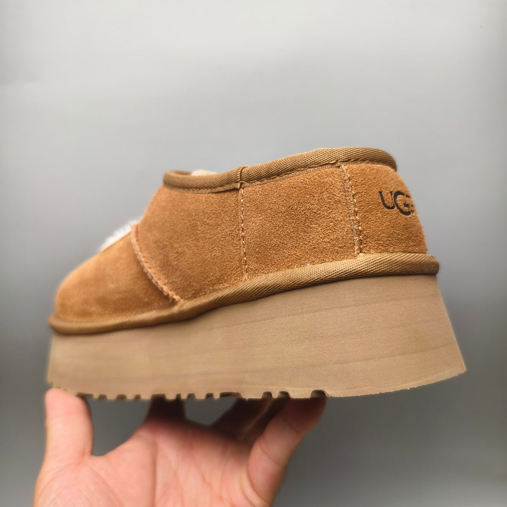 Platform Mary Jane Fashion Shoes - Chestnut, Model 7612