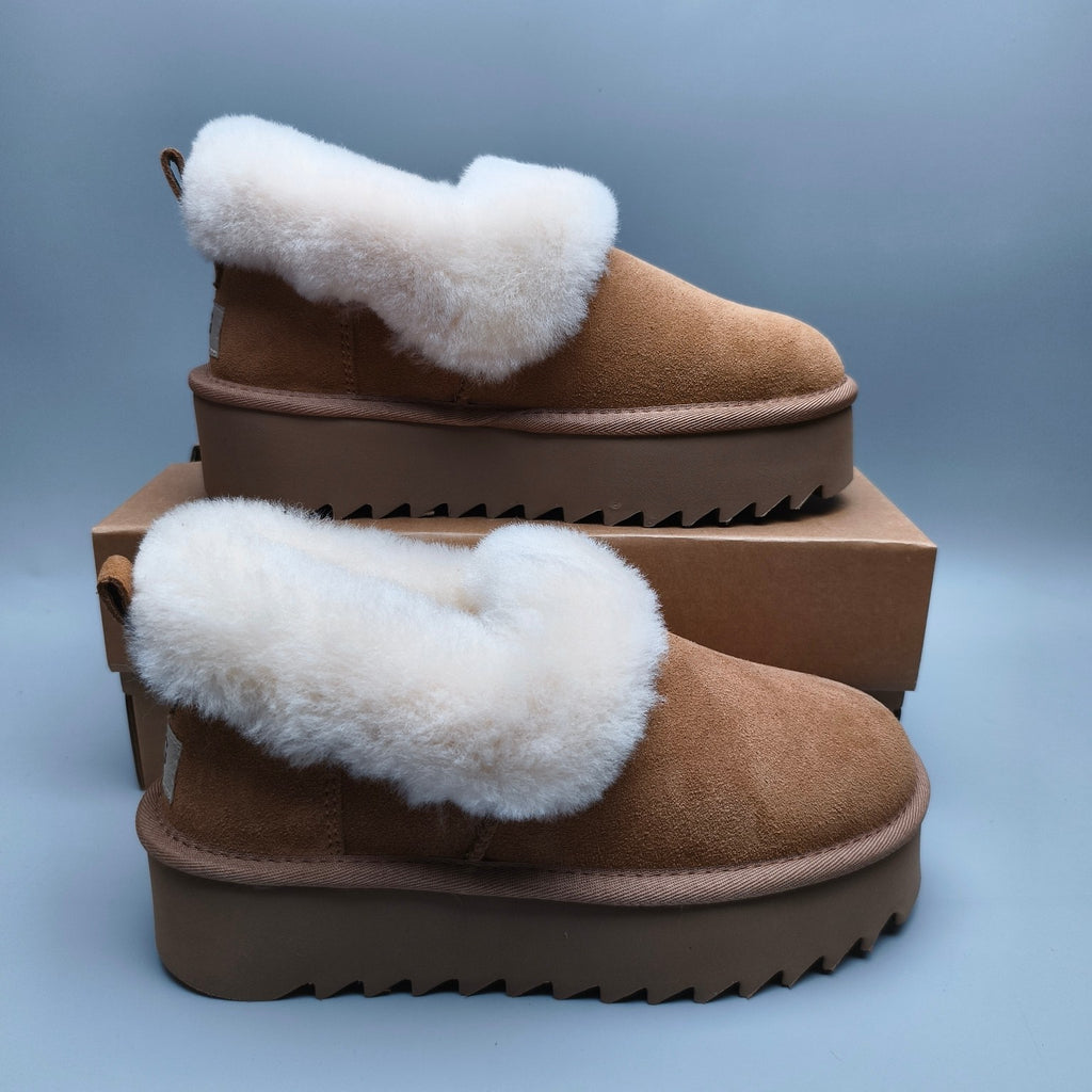 Platform Casual Shoes - Chestnut, Model 6733