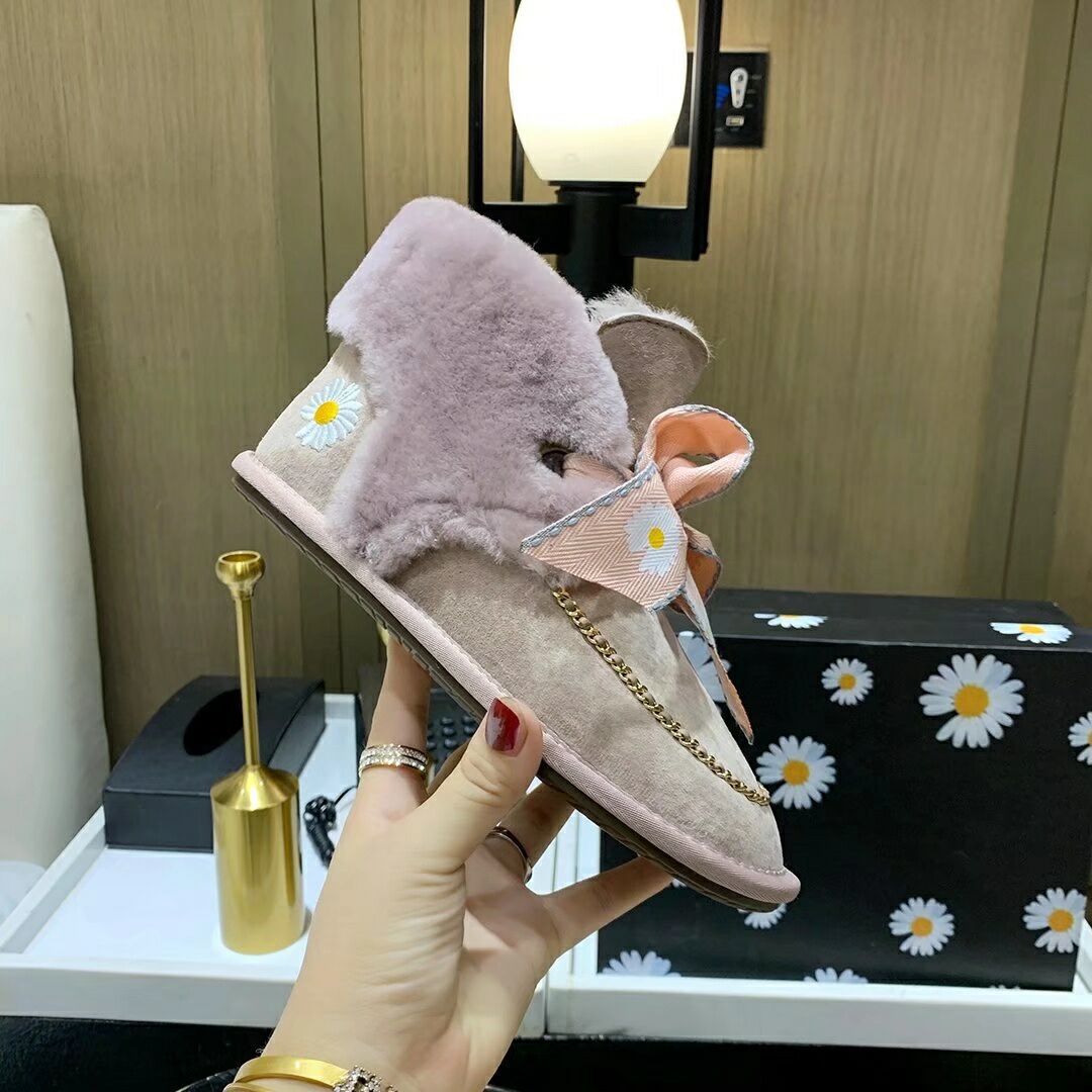 Daisy Chain and Ribbon Detail Shoes - Dusk Pink, Model 7888
