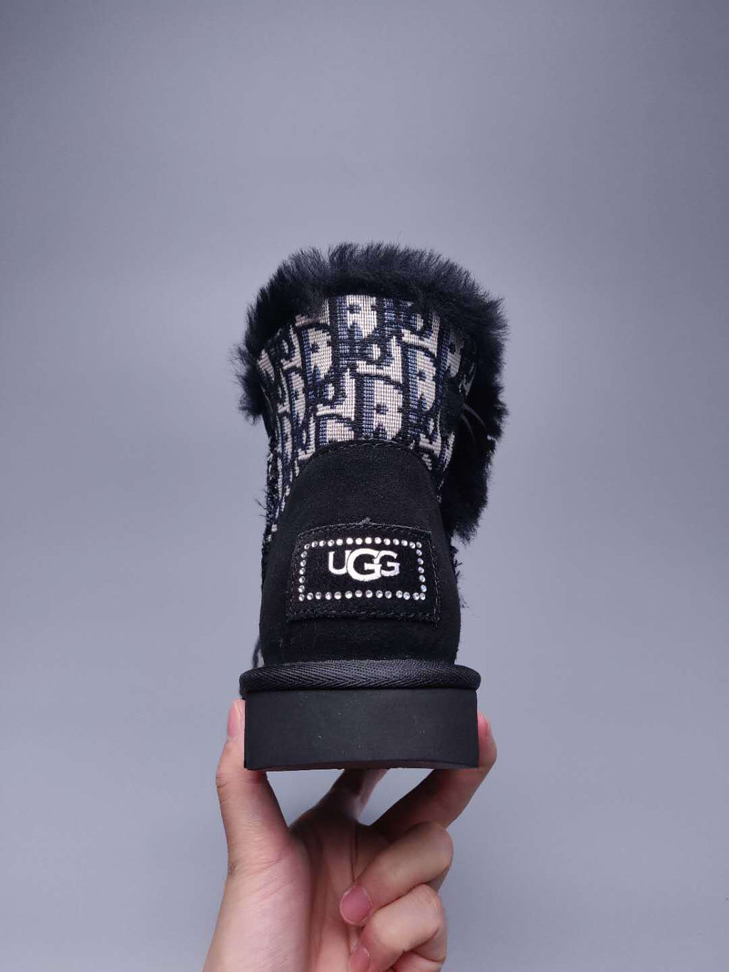 Fabric-Texture Shoes - Black, Model 6554