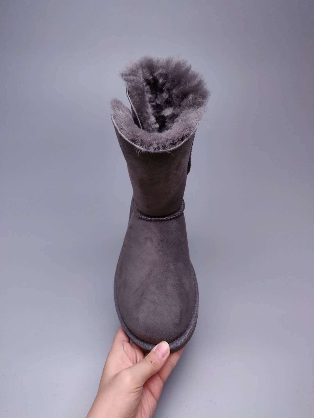 Side-Zip Mid-Calf Boots - Gray, Model 2480