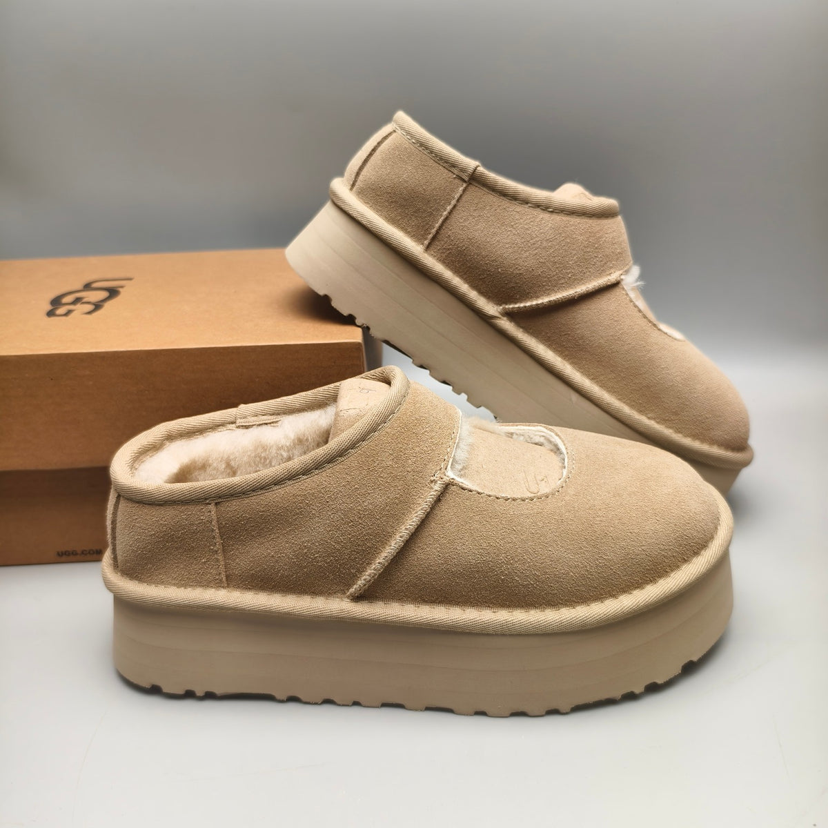 Platform Mary Jane Fashion Shoes - Sand, Model 7612