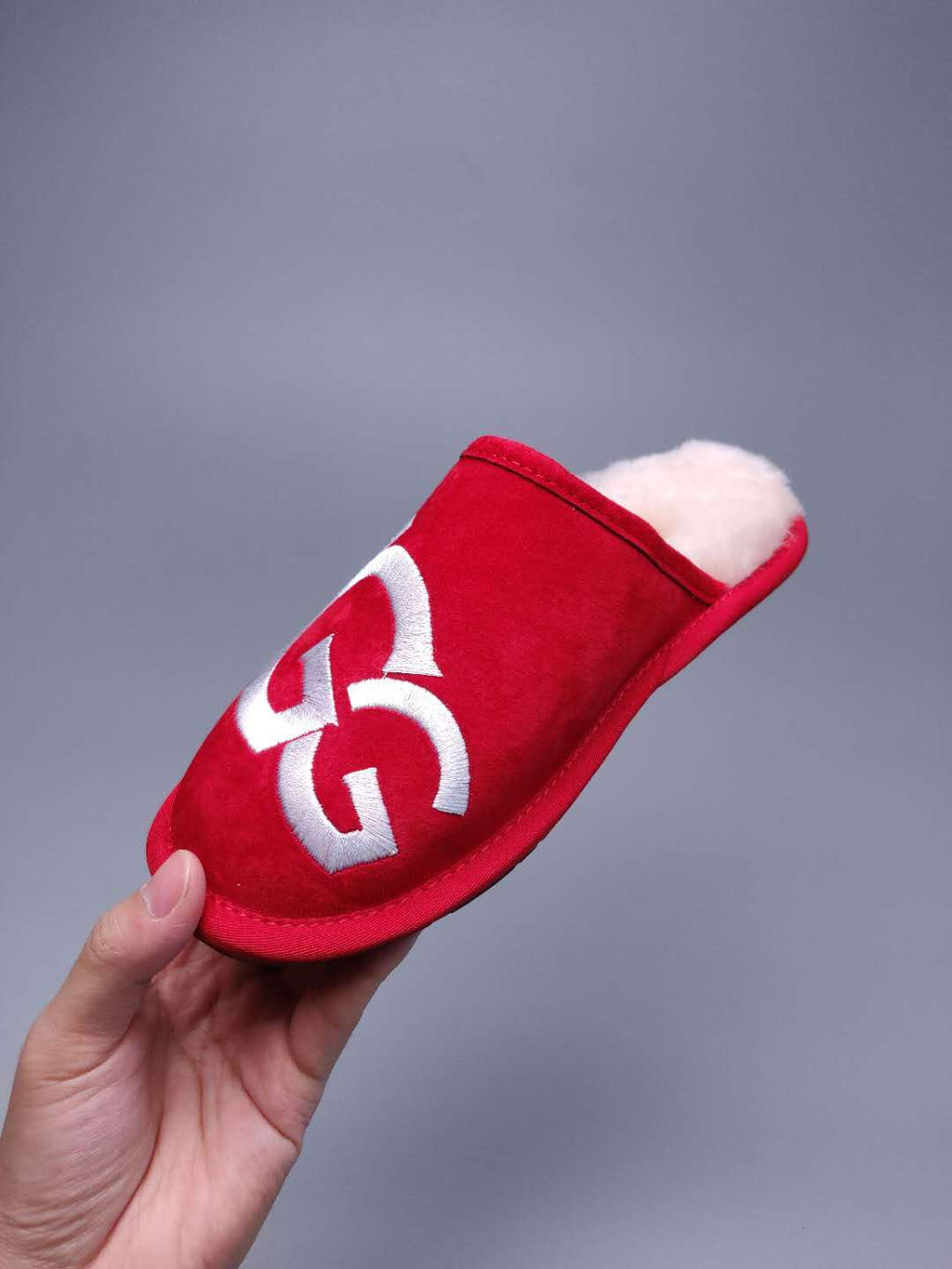 Large G Indoor Slippers - Bright Red, Model 2593