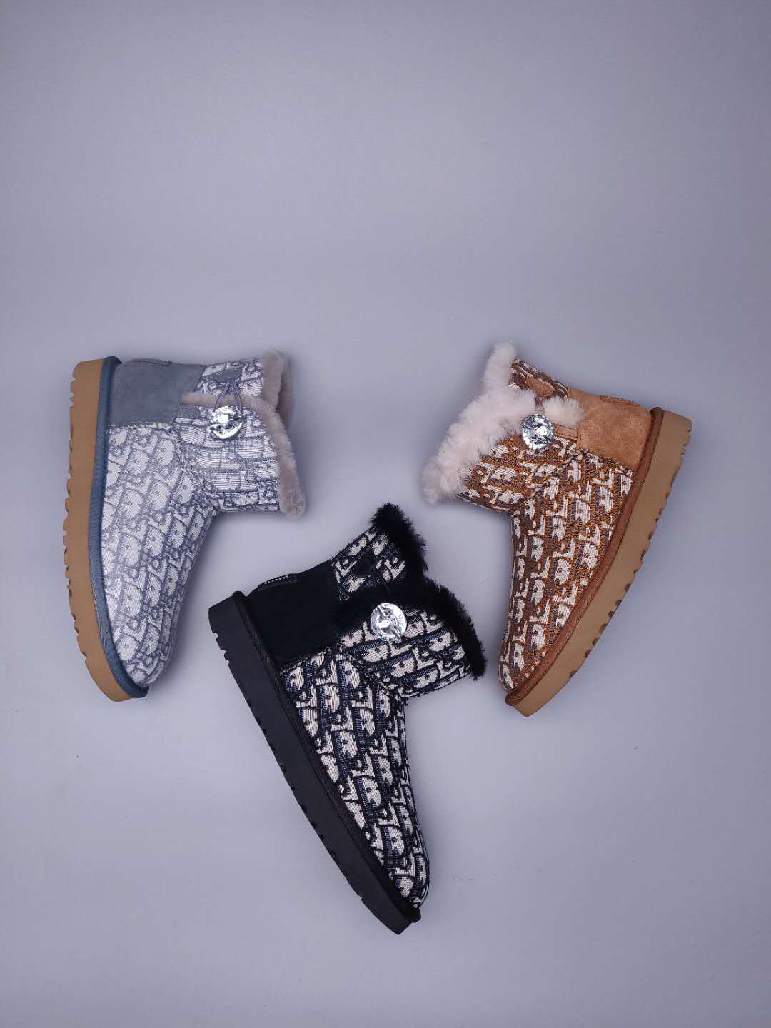 Fabric-Texture Shoes - Black, Model 6554