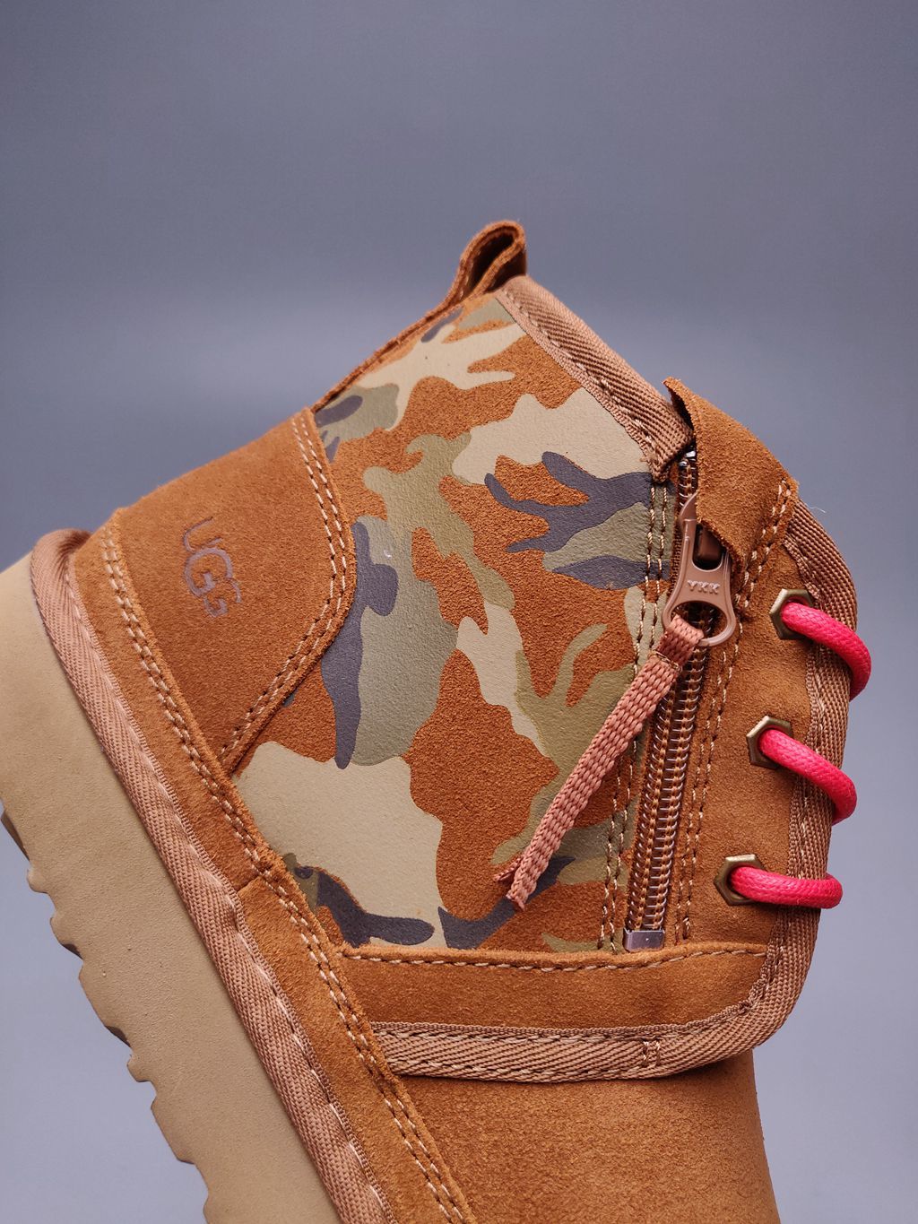 Men's Colorblock Camouflage Shoes - Chestnut, Model 4193