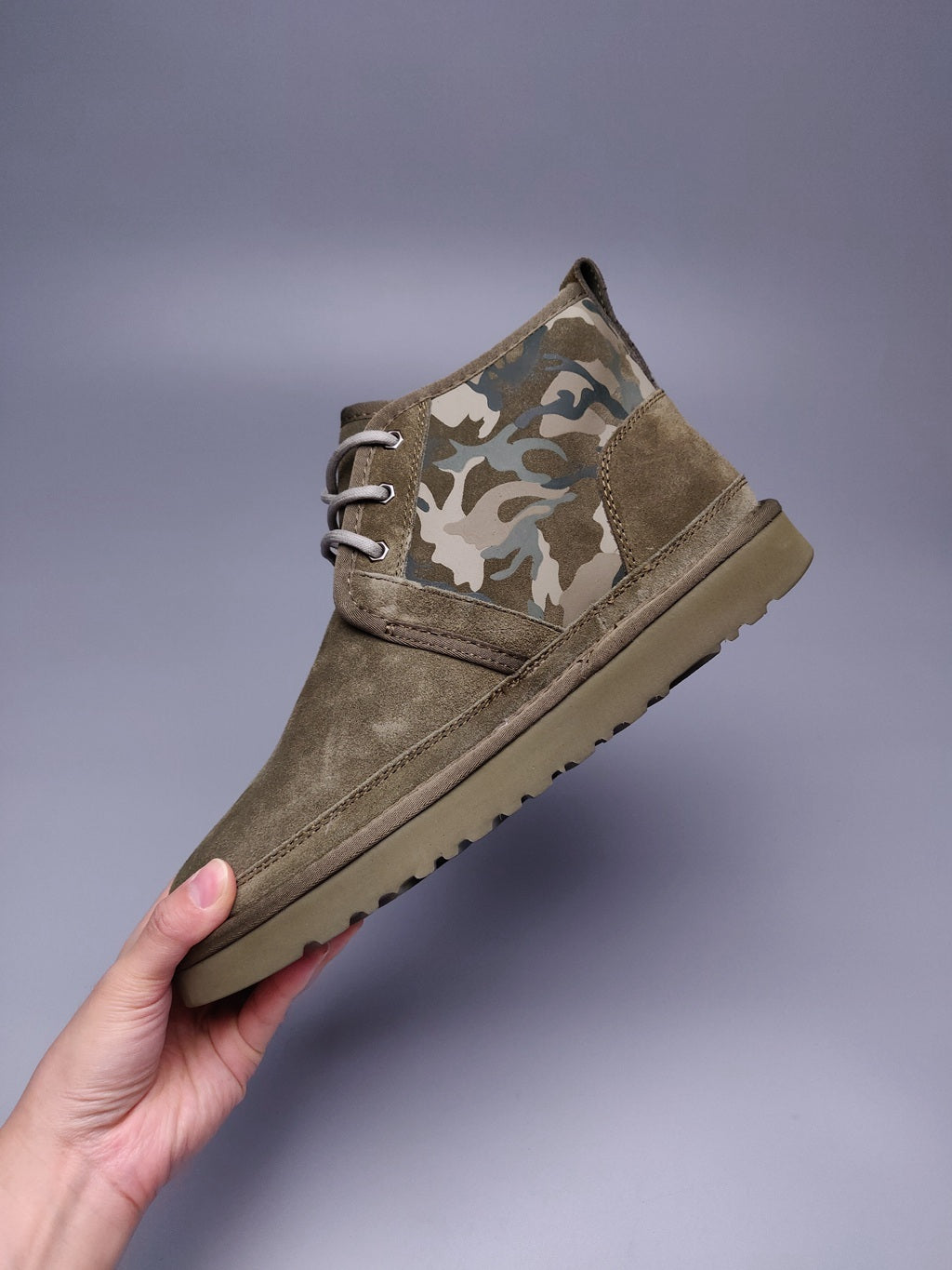 Men's Colorblock Camouflage Shoes - Army Green, Model 4193