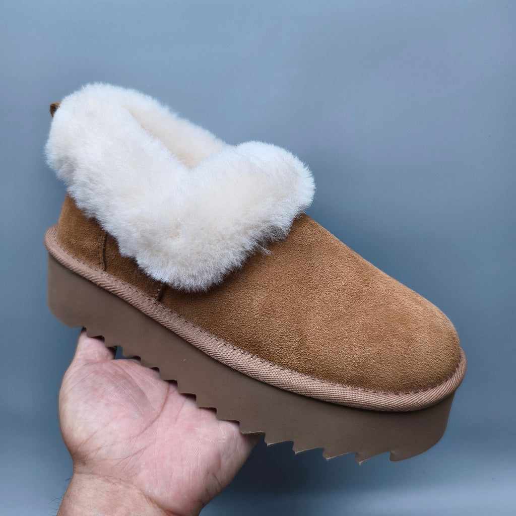 Platform Casual Shoes - Chestnut, Model 6733
