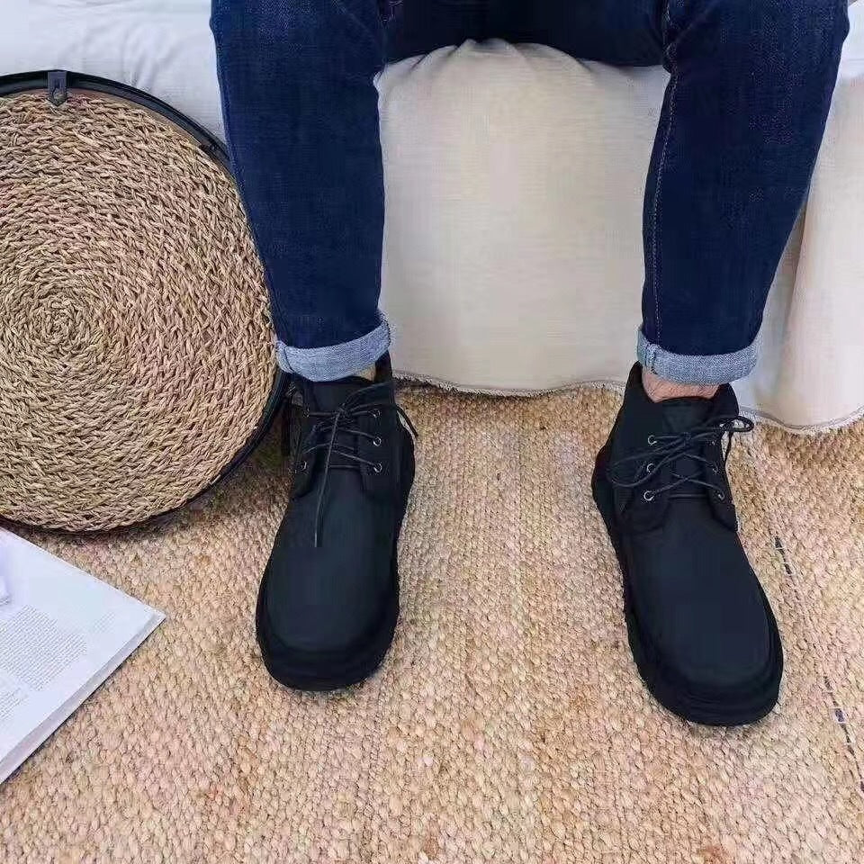 Upgraded Zip-Up Shoes - Black, Model 3883