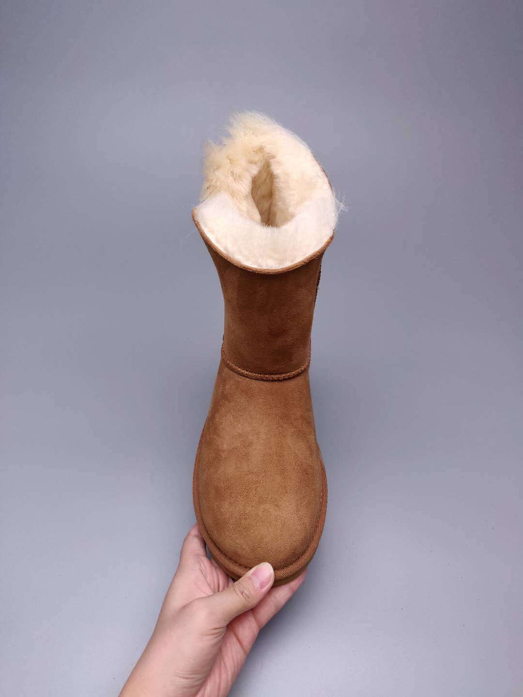 Side-Zip Mid-Calf Boots - Chestnut, Model 2480