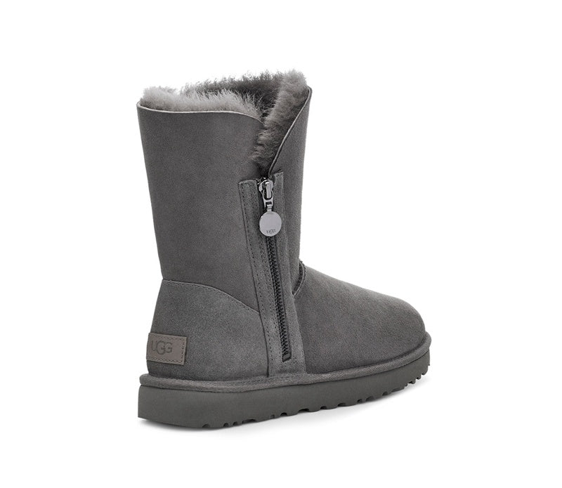 Side-Zip Mid-Calf Boots - Gray, Model 2480