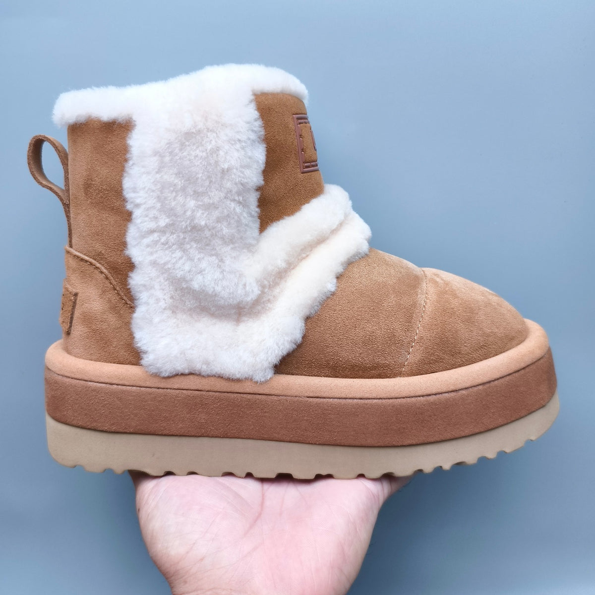 Chunky Platform Mid-Top Casual Shoes - Chestnut, Model 3316
