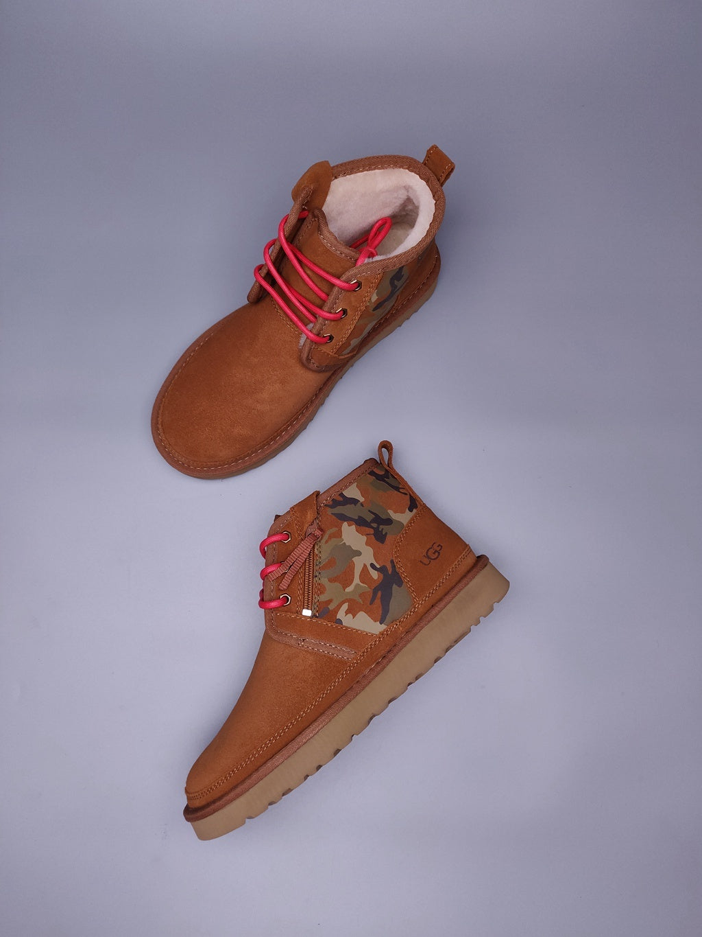 Men's Colorblock Camouflage Shoes - Chestnut, Model 4193