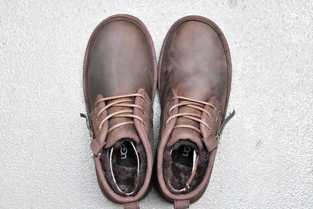 Men's Crazy Horse Leather Zip-Up Shoes - Model 3883