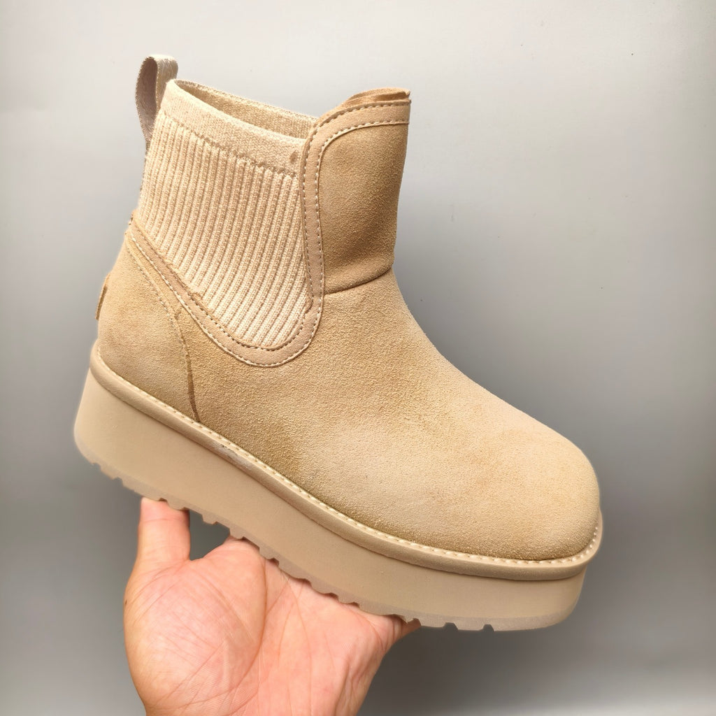 5 cm Platform Casual Shoes - Sand, Model 3258